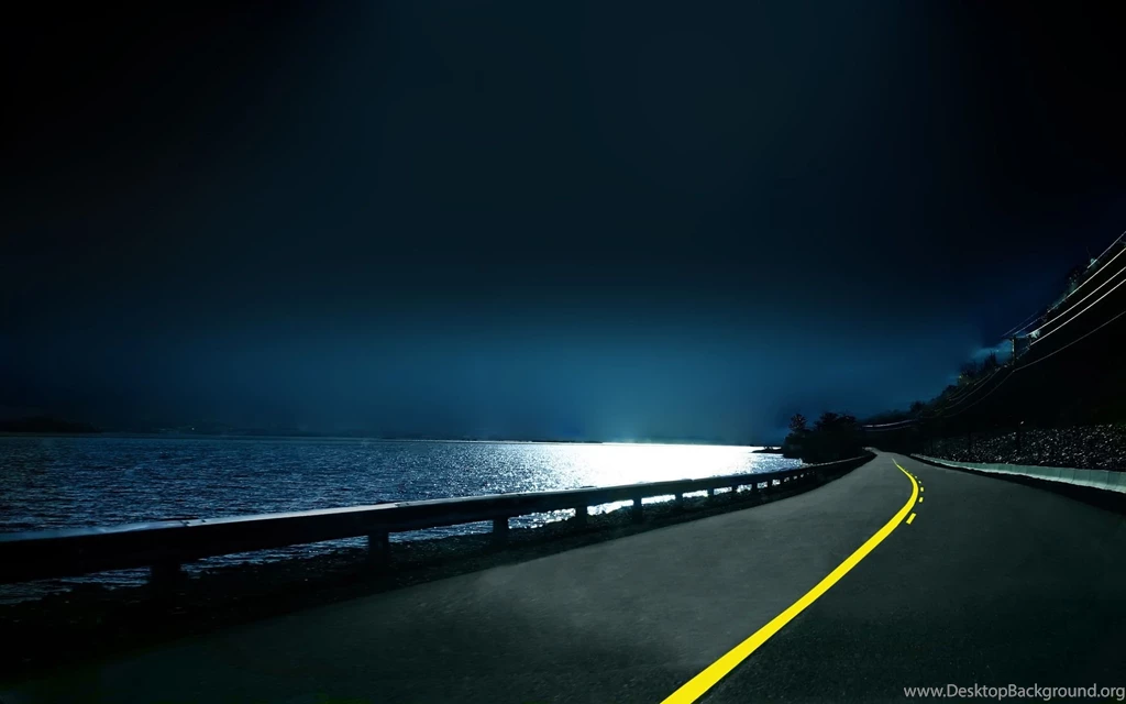 Road By The Water Desktop Wallpapers