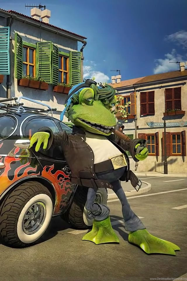 Download Wallpapers 640x960 Frog, Car, Cool, Street, Stylish ...