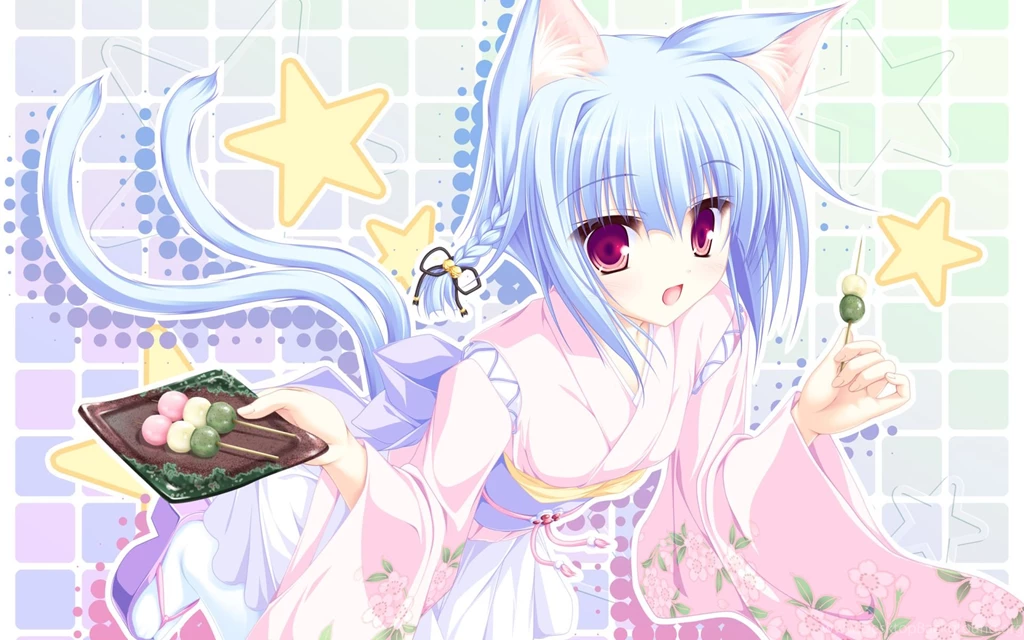 65541 Neko Koi With Snack Wallpaper.jpg