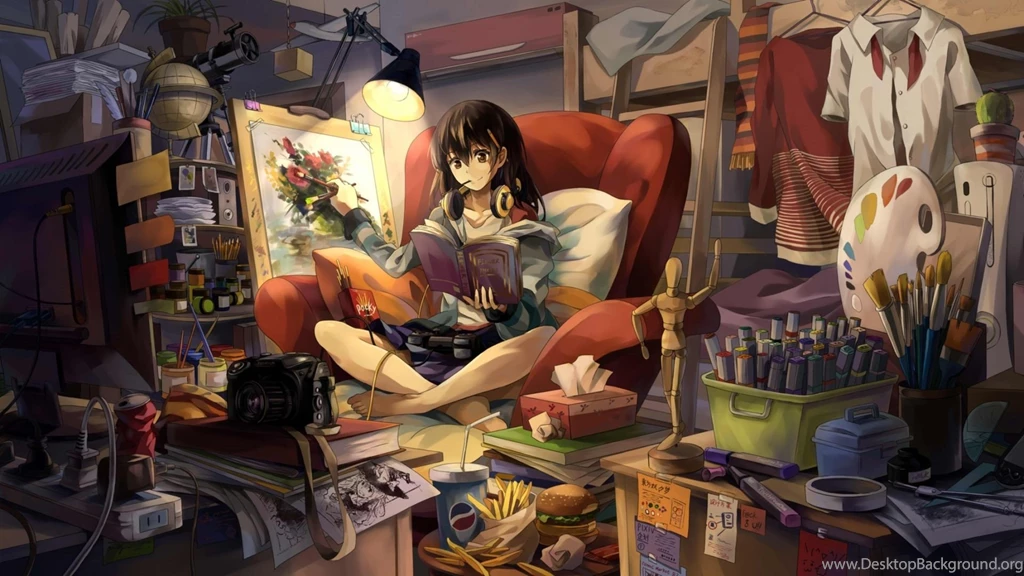 Download Wallpapers 1920x1080 Neko, Yanshoujie, Room, Girl, Graphic ...