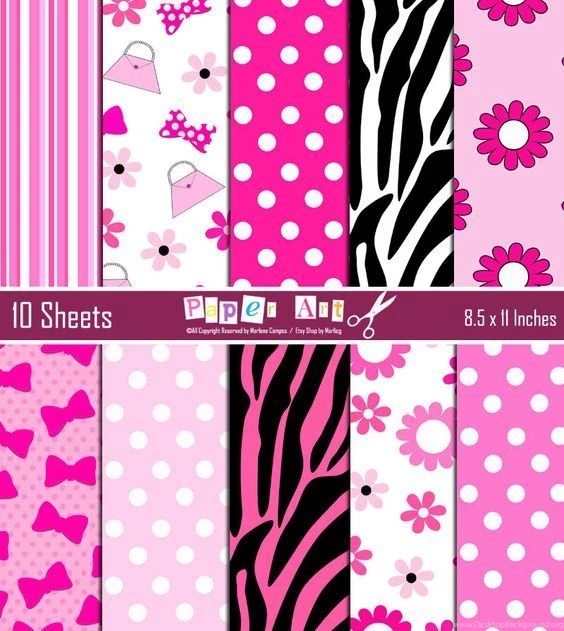 Minnie Pink Digital Papers, Inspired, Minnie Digital Backgrounds ...