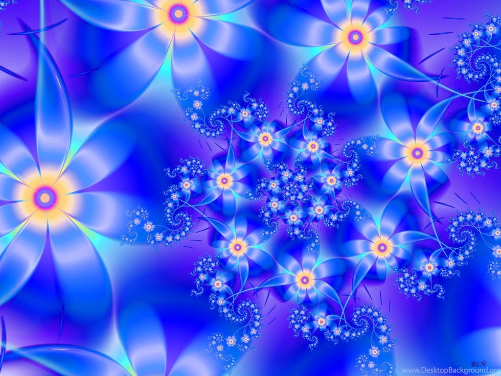 Pattern Of Blue Flowers Wallpapers And Images Wallpapers ...