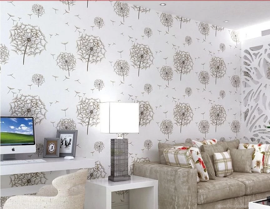 GOOD QUALITY !! Dandelion Rustic Wallpapers Textured Of Wall Paper ...