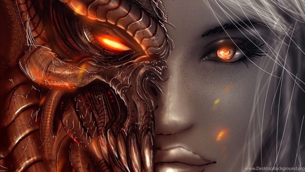 Download Wallpapers 3840x2160 Diablo 3, Art, Girl, Angel, Demon ...