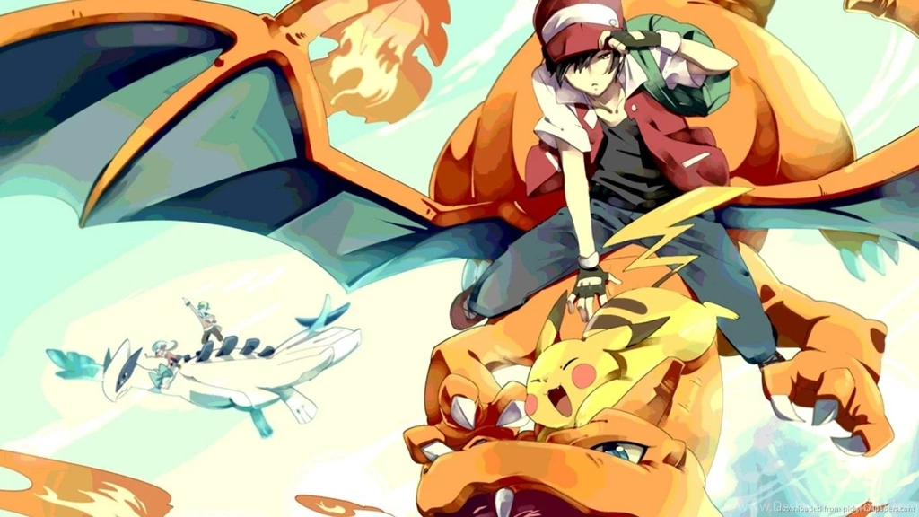 Download 1366x768 Charizard Lugia And Pikachu Flying Wallpapers