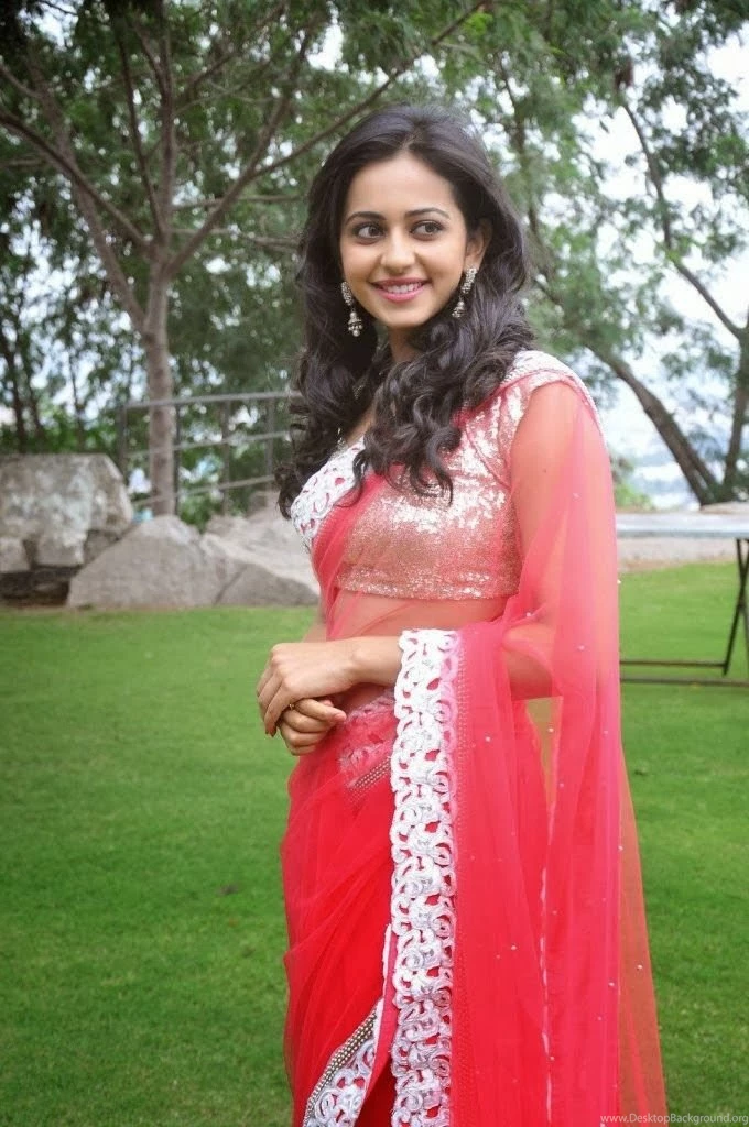 Actress Rakul Preet Singh In Peach Net Saree Latest Photos Picture ...