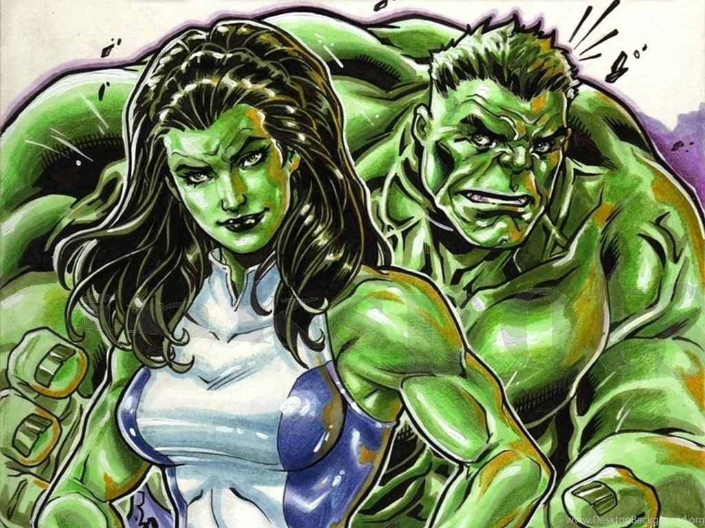 She Hulk And The Hulk Wallpapers (19015)   Wallpaperesque