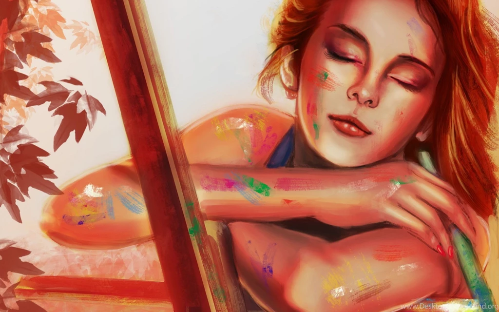 Girl Painting Art Desktop HD Wallpapers Desktop Wallpapers