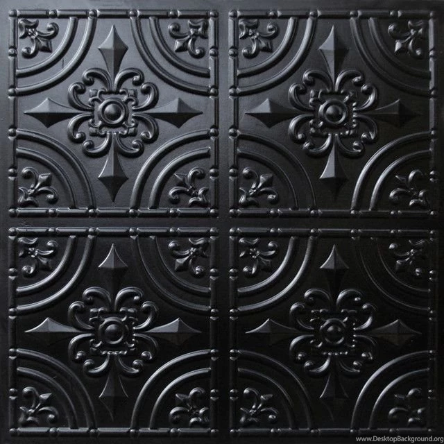 205 Faux Tin Ceiling Tile Glue Up 24x24 Black Ceiling Tile ...
