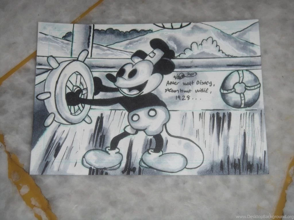 Mickey Mouse (Steamboat Willie) Sketch Card By Saintvinod On ...