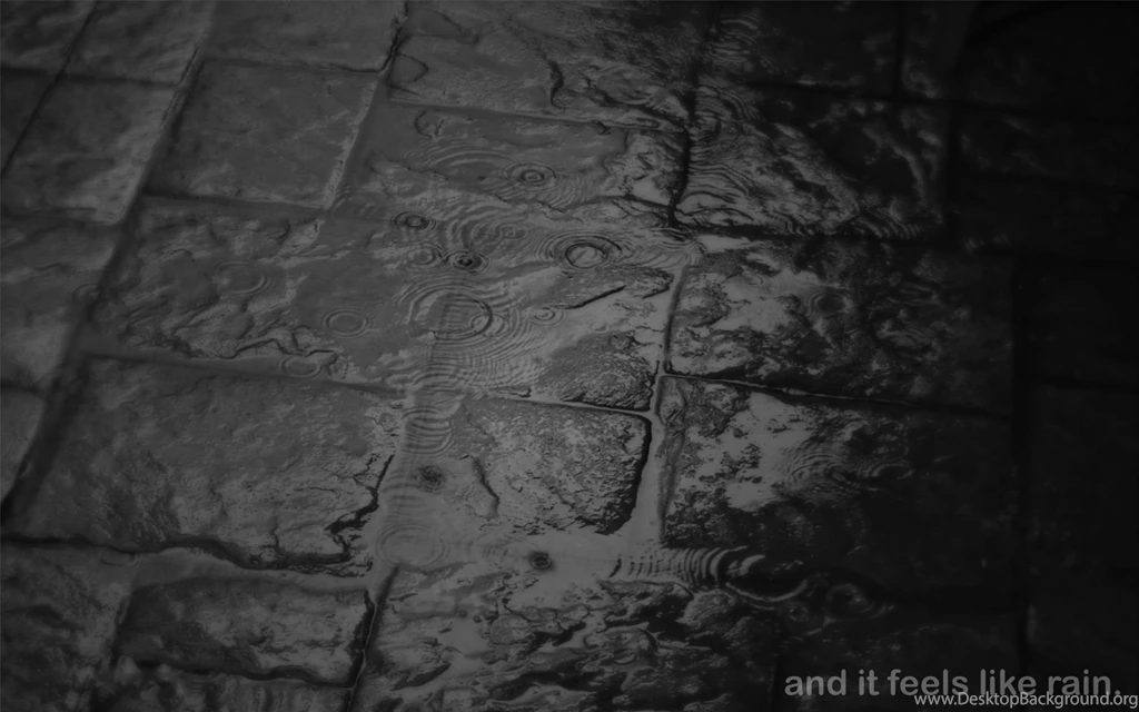 Bokeh Mood Storm Rain Drops Wet Sidewalk Cobblestone Dark Black ...