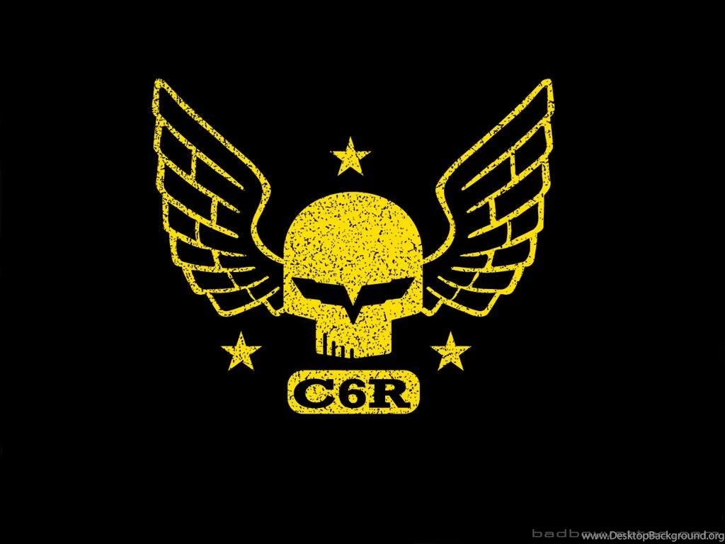 CORVETTE RACING JAKE SKULL WITH WINGS WALLPAPER   (
