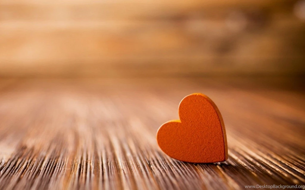Heart, Ribbon, Lovely, Wooden, Shadow, Wallpapers