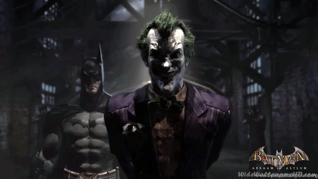 Batman With Joker In Pen Joker Arkham Asylum Wallpapers 1532132