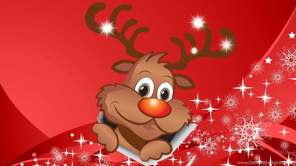 Deer: Happy Break Christmas Shine Rudolph Red Reindeer Cute New ...