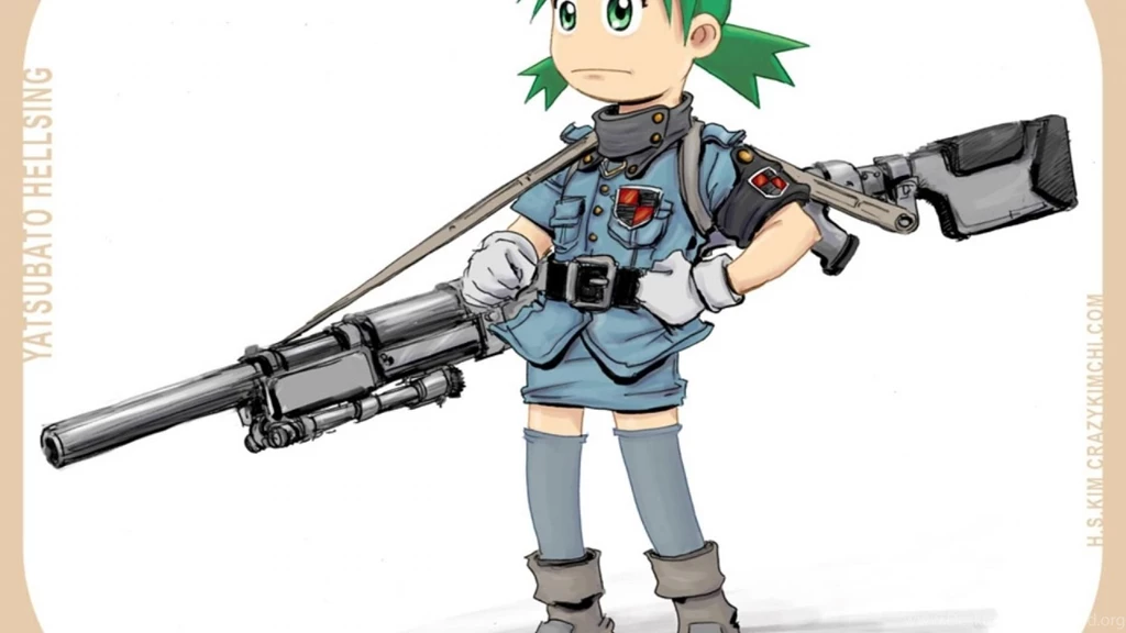 Yotsuba Funny Big Gun Anime Hd Wallpapers (