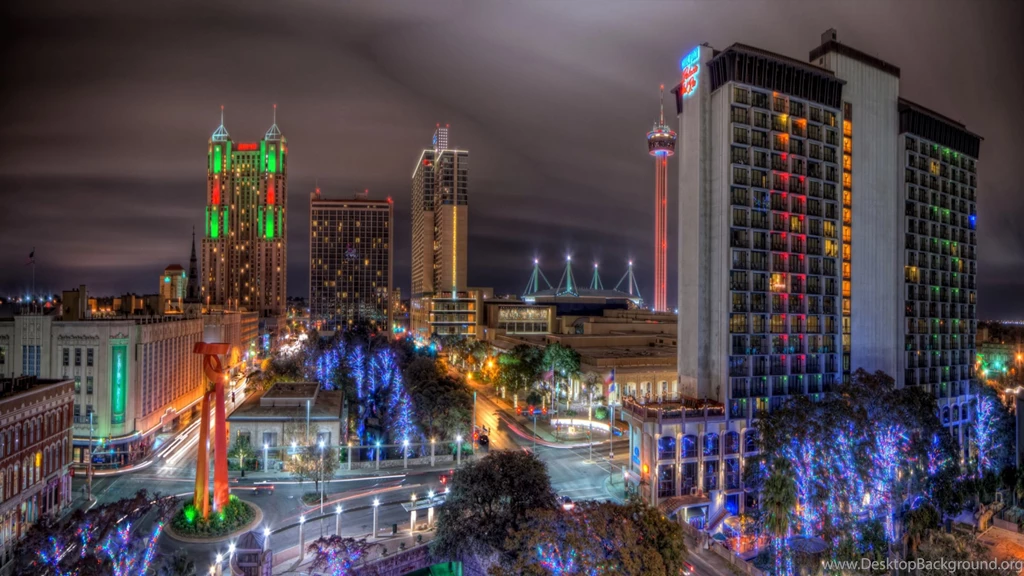 Download Wallpapers 2560x1440 San Antonio, Texas, Night, Colorful ...