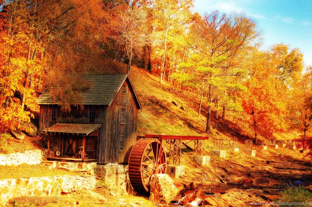 Grist Autumn Colors Trees Fall Leaves Creek Ancient Free Desktop ...