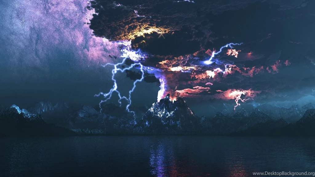 Wallpapers Clouds, Storm, Volcano, Lightning, Thunder, Volcano ...