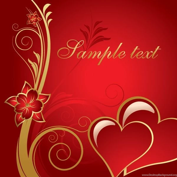 Red & Gold Valentine's Heart Backgrounds   Backgrounds Free Download