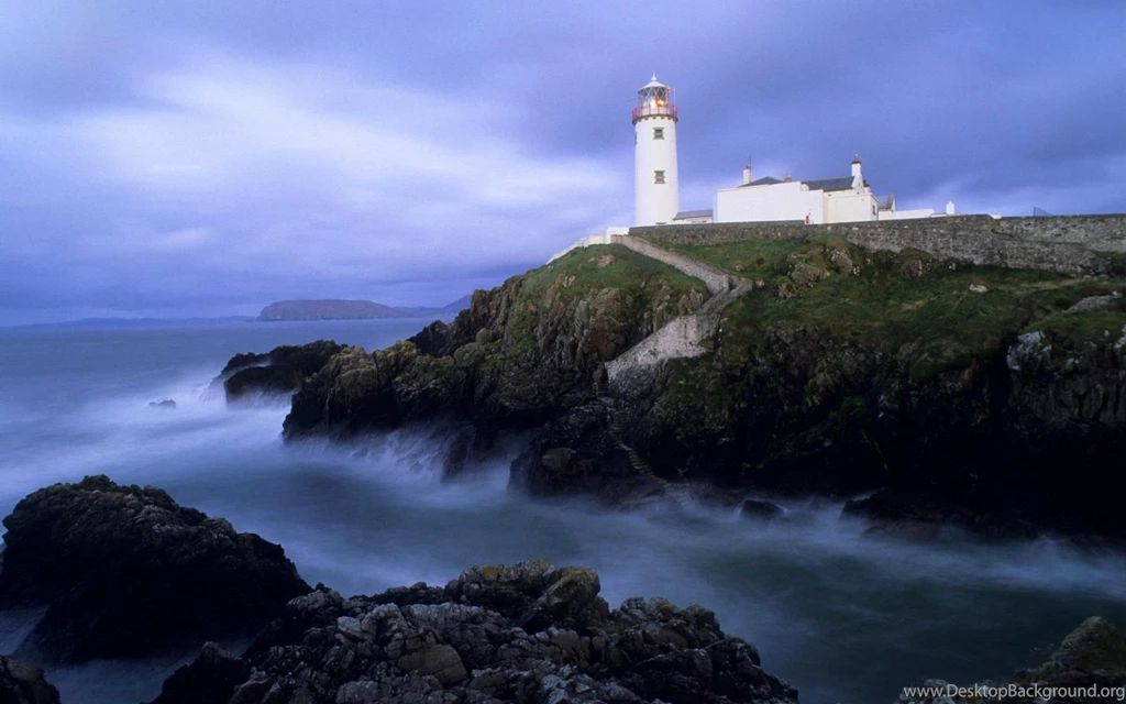 Lighthouses Fanad Lighthouse Cliffs County Ireland Ocean Head ...