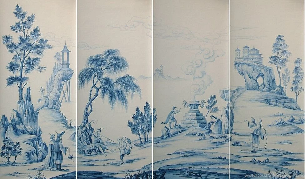 Yrmural   Hand Painted Wallpaper,Chinoiserie Wallpaper,Silk Wallpapers