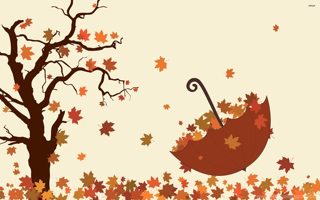 Umbrella And Fallen Leaves Wallpapers Vector Wallpapers