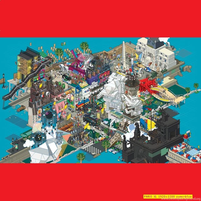 EBoy Shop World Paris Digital Wallpapers XL