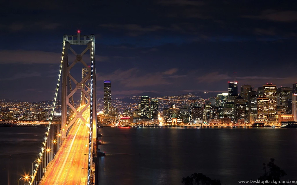 San Francisco Skyline At Night Wallpaper.
