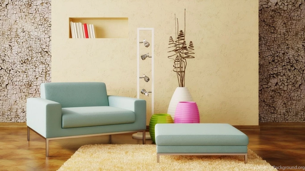 1366x768px Blue Colors In Interior Wallpapers
