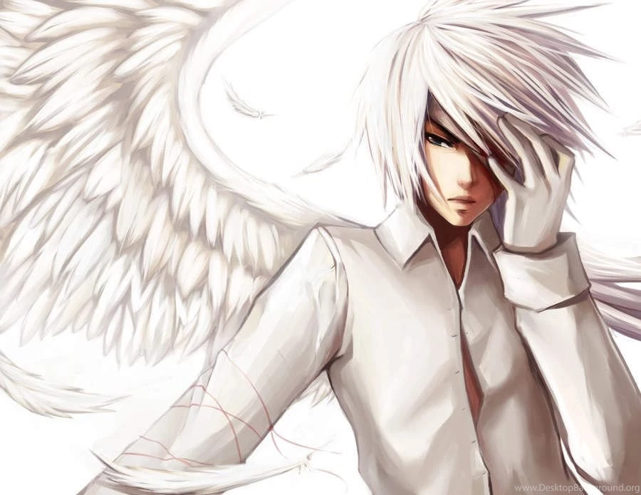 900x695px Boy Anime White Angel
