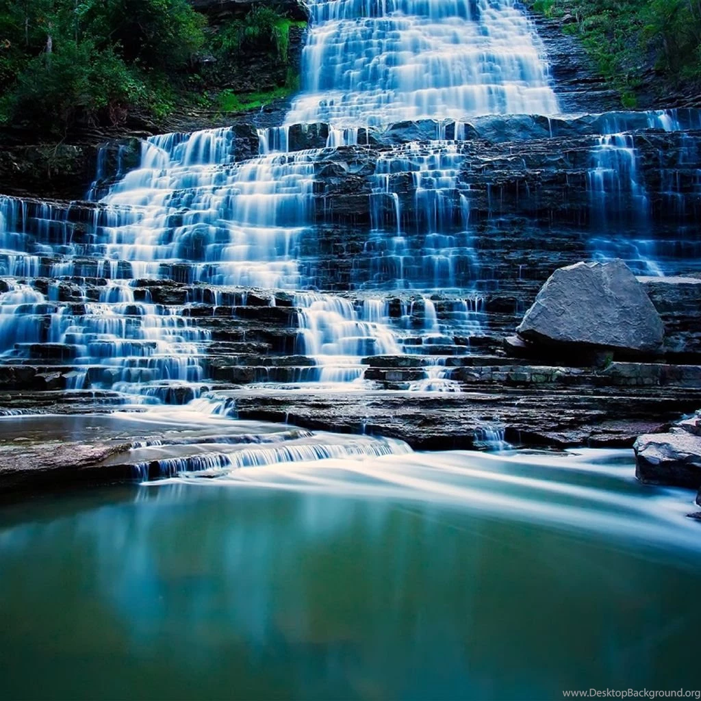 Nature Mystical Waterfall Scene iPad Wallpapers Download