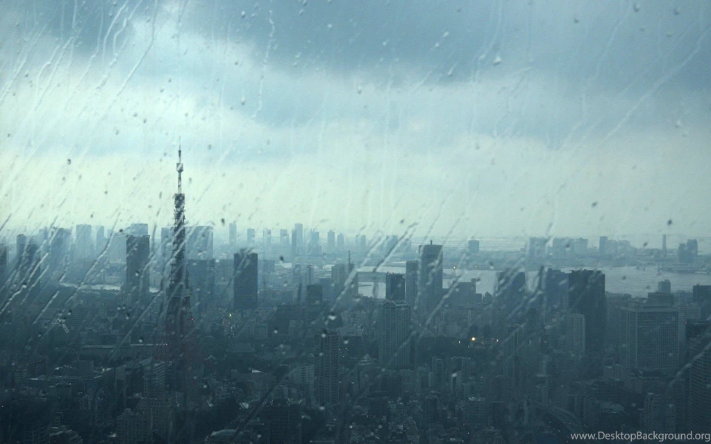 Japan Tokyo Cityscapes Urban Water Drops Tokyo Tower Rain On Glass ...