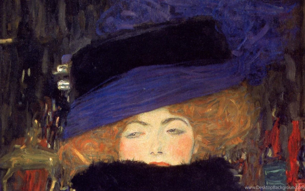 Best Artist Gustav Klimt Lady With Hat 1440x900 Wallpapers
