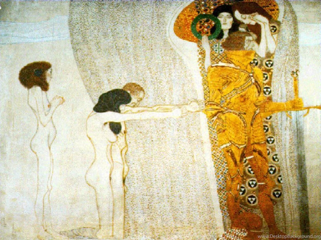 The Beethoven Frieze Surrealist Gustav Klimt Art Wallpapers Picture