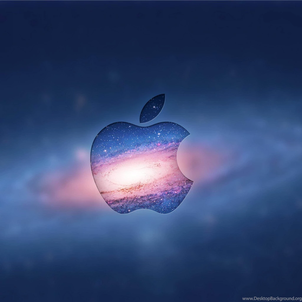 Apple Logo Over Andromeda Galaxy iPad Wallpapers HD