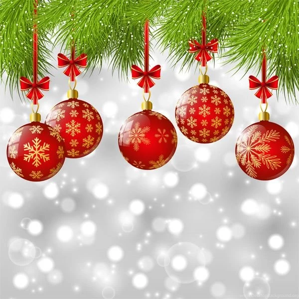 Red Snowflake Christmas Balls Backgrounds Backgrounds Free Download