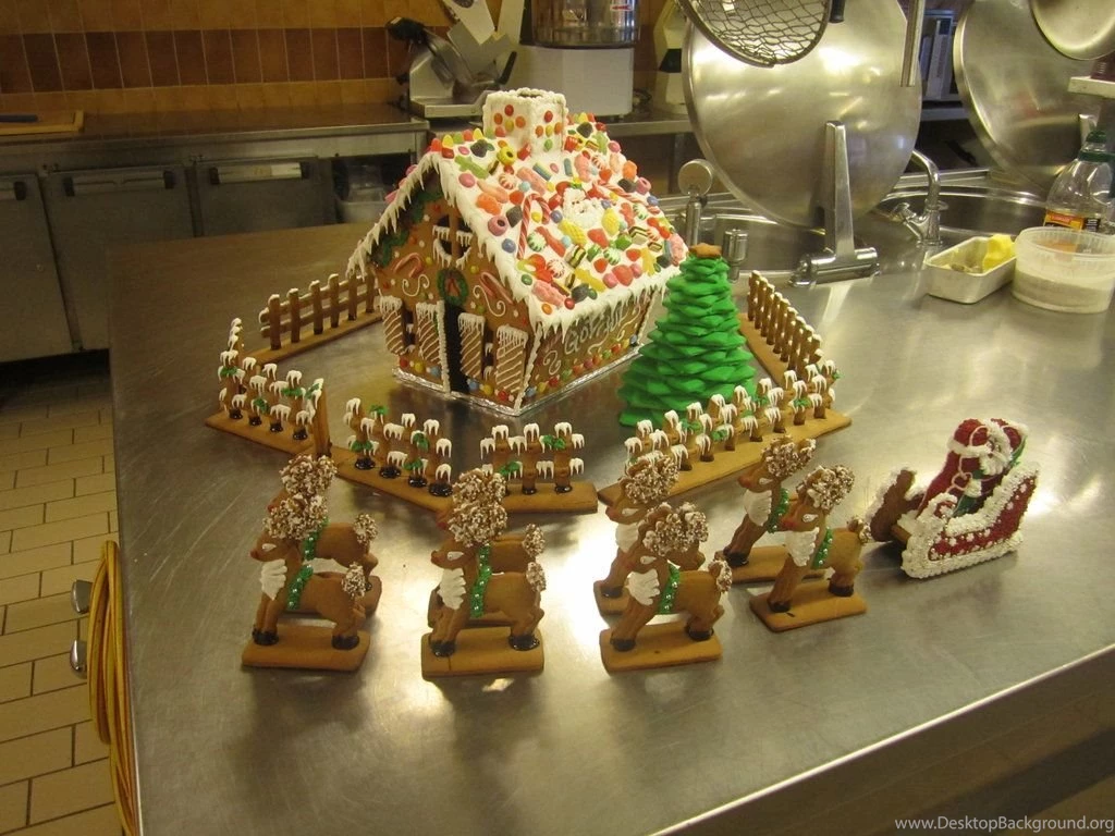 Gingerbread House With Santa And Reindeer By LizzyLix On DeviantArt