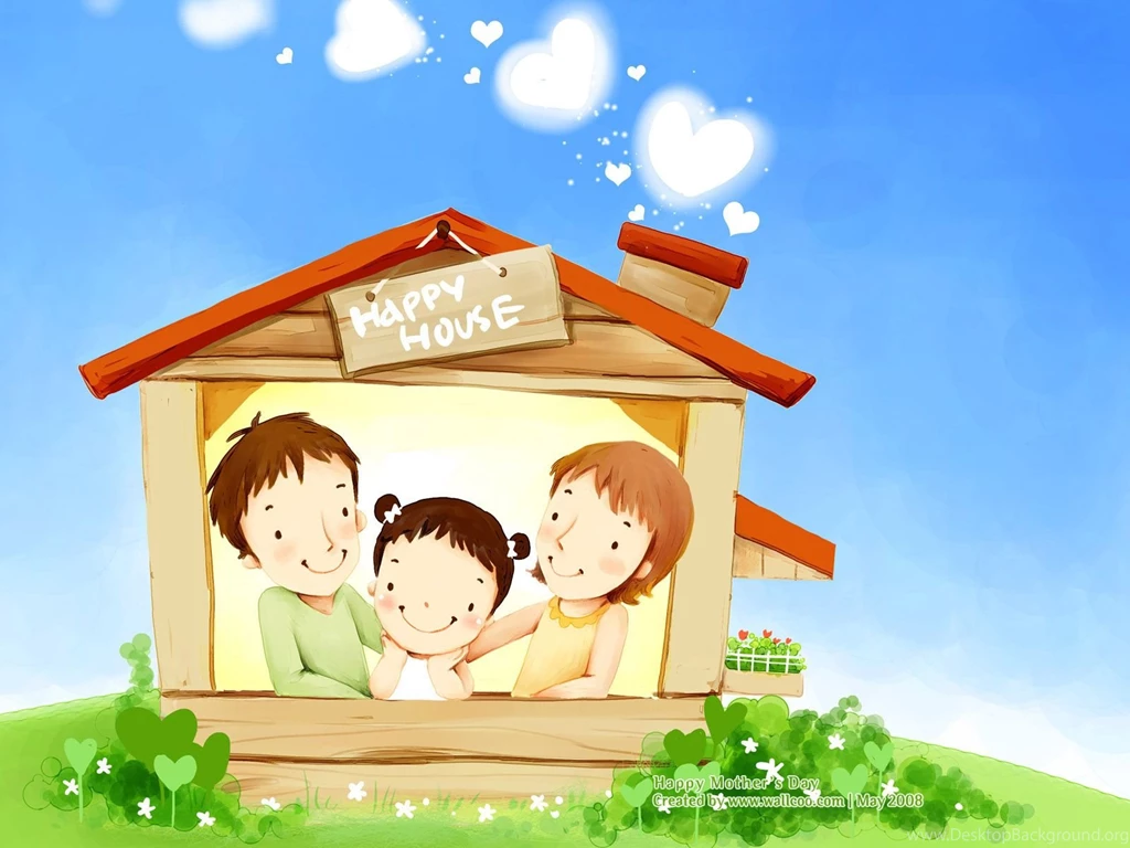 High Resolution Cartoon Illustraion Of Family Love 1600x1200 NO.6 ...