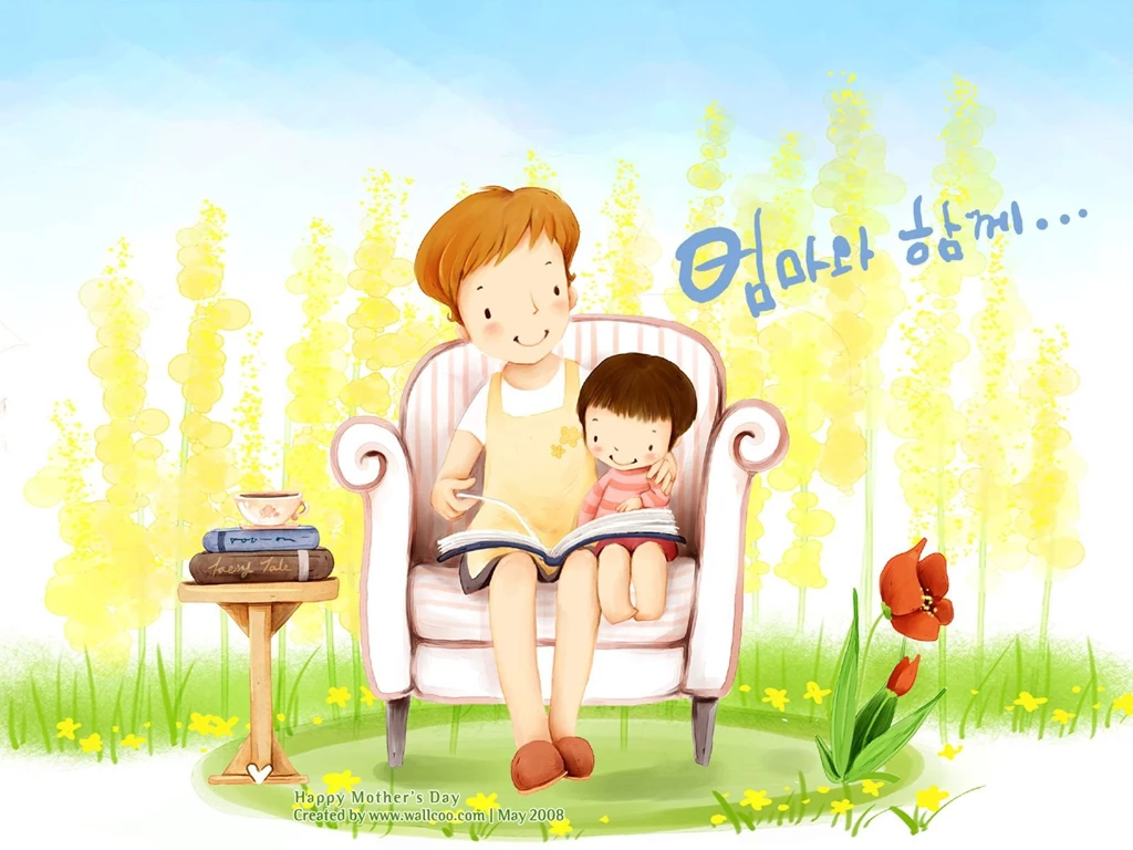 High Resolution Cartoon Illustraion Of Family Love 1600x1200 NO.17 ...