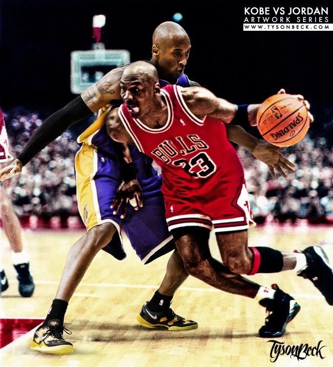 Kobe Bryant Vs Michael Jordan Photoshoped Art