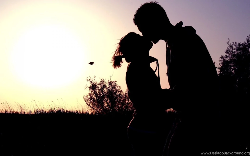 Couple Love Kissing Sunset Black HD Wallpapers   New HD Wallpapers