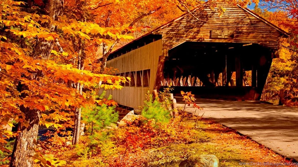 Autumn Covered Bridge Wallpapers (