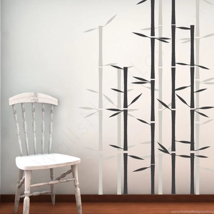 Home Design With Black Bamboo Wall Decals Wallpapers Mural Ideas ...