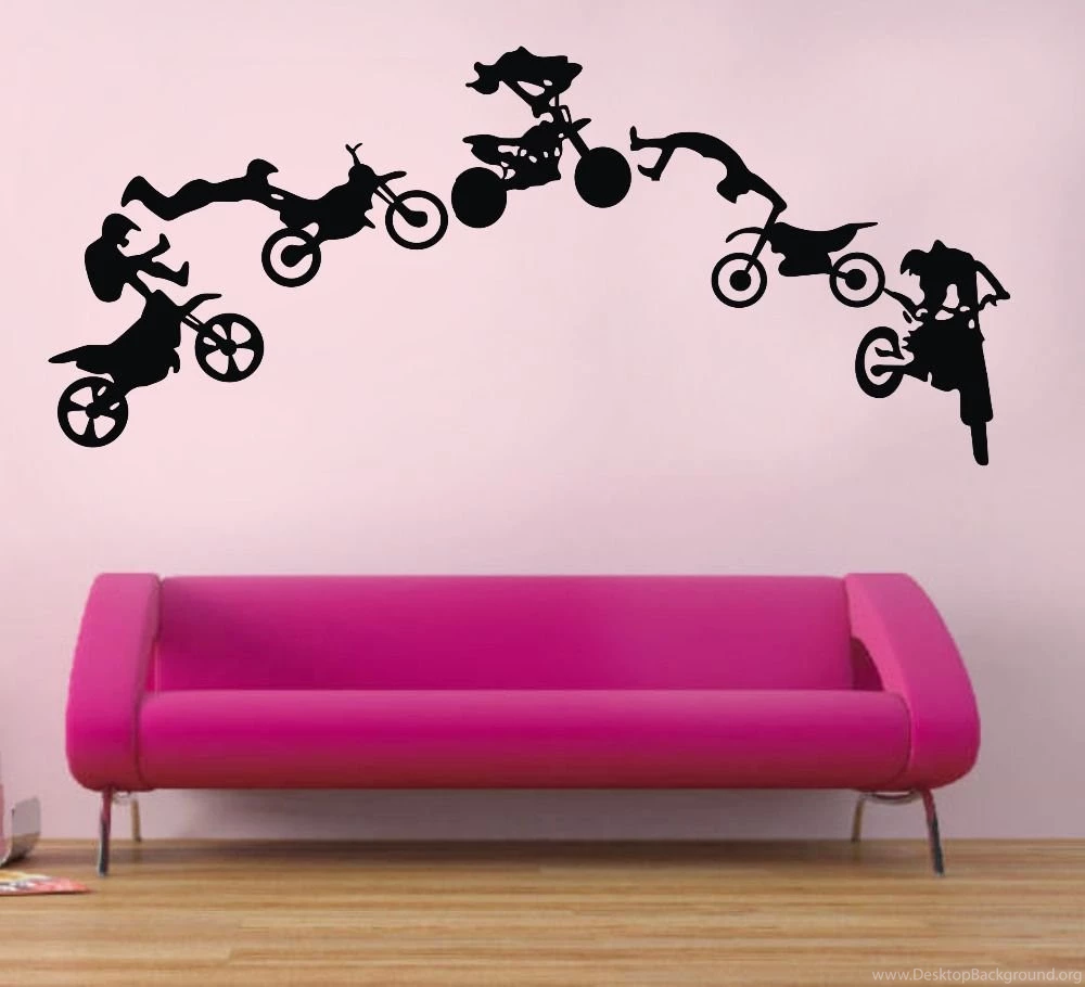 Motorcycle Stunt Wall Sticker Motorbike Poster Wall Decal Vinyl ...