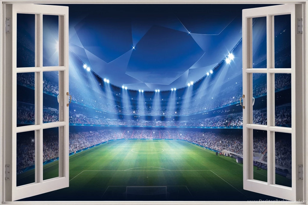 Huge 3D Window Fantasy Football Stadium View Wall Stickers Mural ...