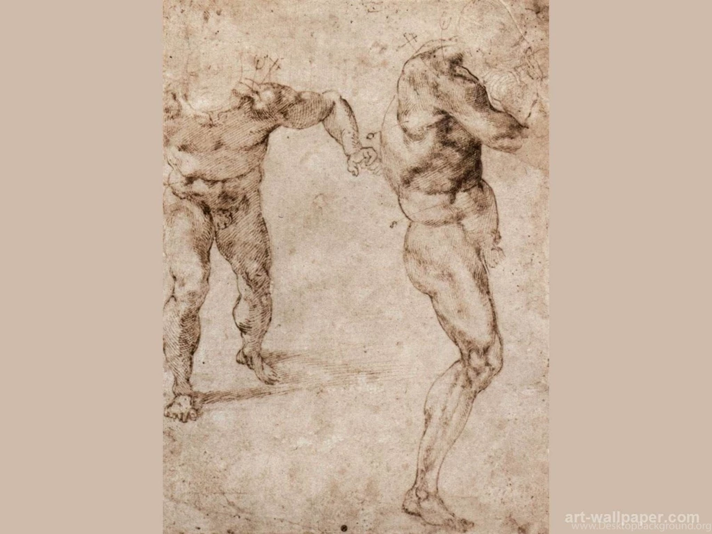 Two Male Nude , Buonarroti Michelangelo Wallpapers