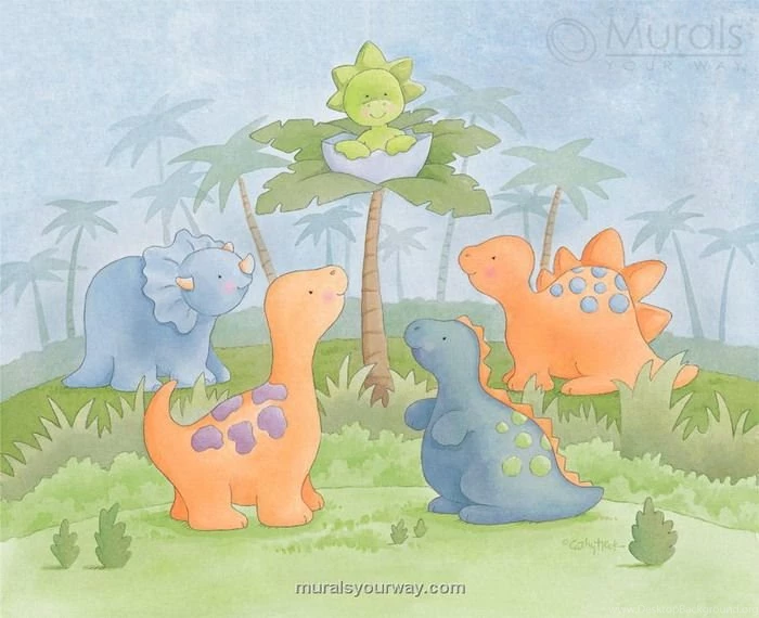 Cute Dinosaur Wall Mural Wallpapers Mural Ideas 13353