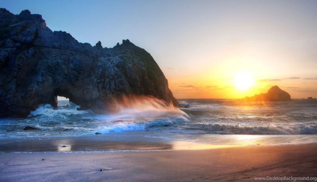 Sunset Surf Sand Wave Beach Seascape Sea Rock 5K Retina Wonderful ...