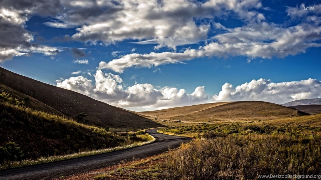Fuzzy Clouds Above The Road Wallpapers   Nature Wallpapers
